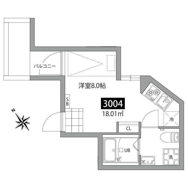 ガーデンテラス代々木上原 3004 間取り図