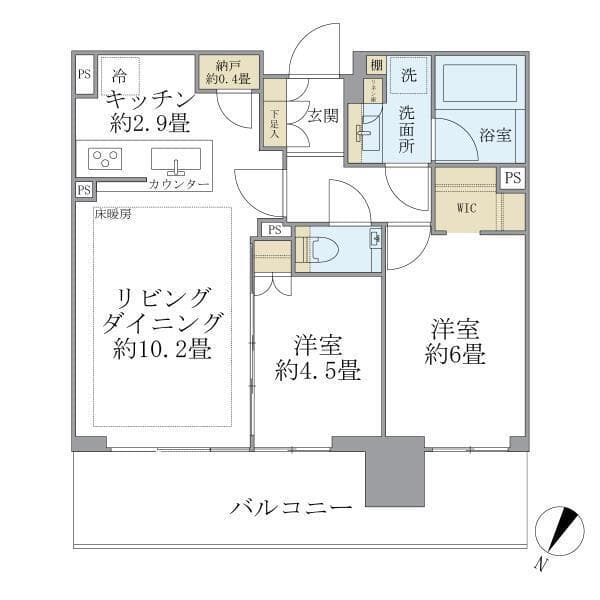 シティタワーズ東京ベイ セントラルタワー 3214 間取り図