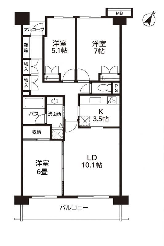 ヒルズ用賀TOKYO U-CITY 509 間取り図