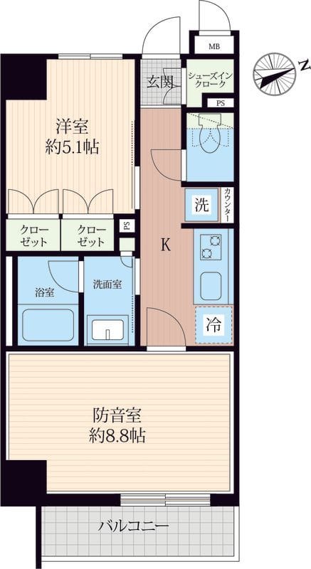 「防音マンション」ジェイグランコート中野 603 間取り図