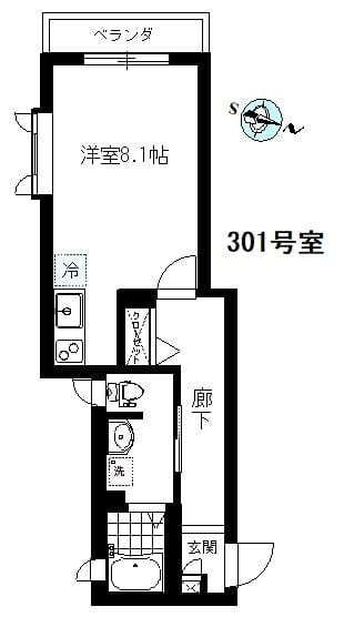 メゾン・ノワール 301 間取り図