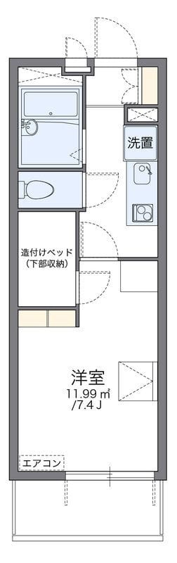 レオパレス21リバーアイランド 209 間取り図