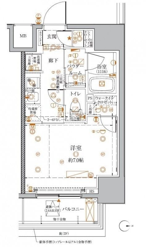 クレイシアIDZ王子マークプレイス 602 間取り図