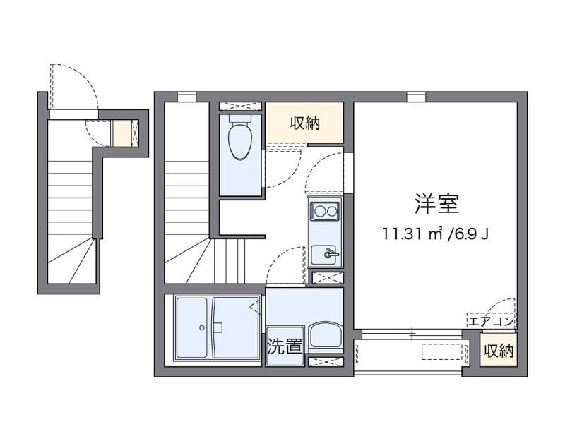 クレイノブレスボヌール 202 間取り図