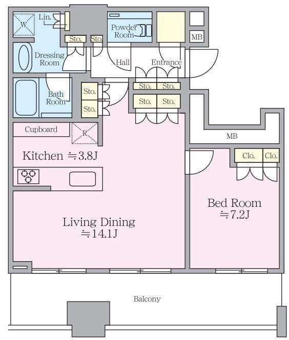 WORLD TOWER RESIDENCE 2908 間取り図