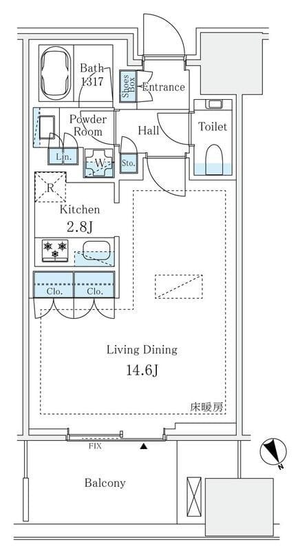 麻布台ヒルズレジデンスB 808 間取り図