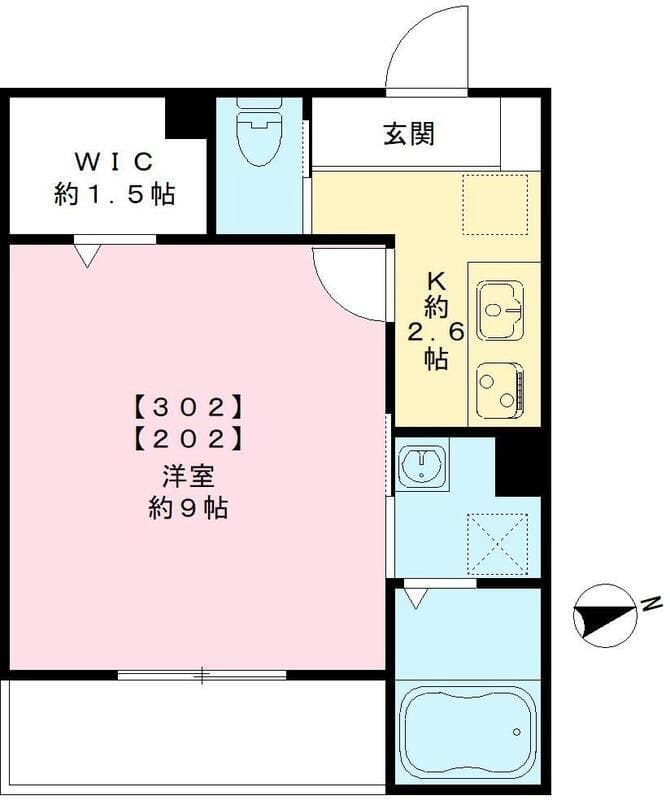 プリュム四谷 202 間取り図