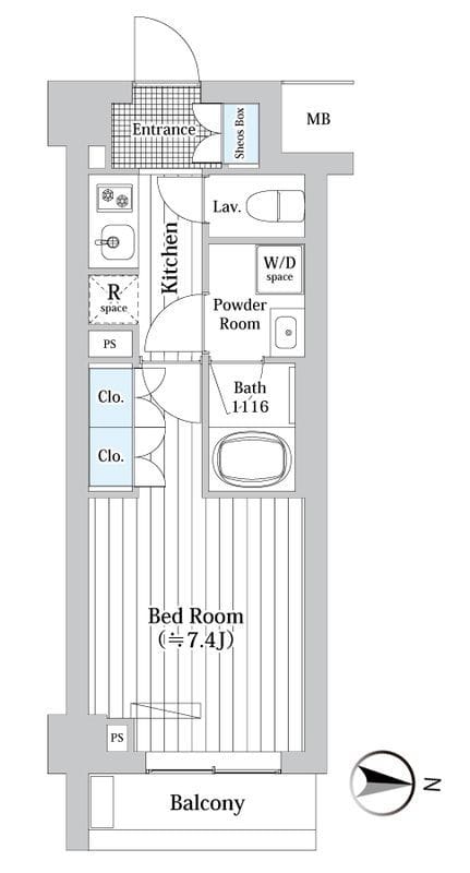 プレール・ドゥーク新宿West 409 間取り図