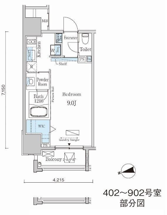 カーサスプレンディッド麻布十番 802 間取り図