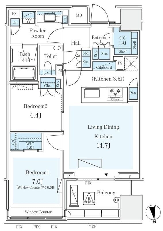 パークコート ザ・三番町ハウス 311 間取り図