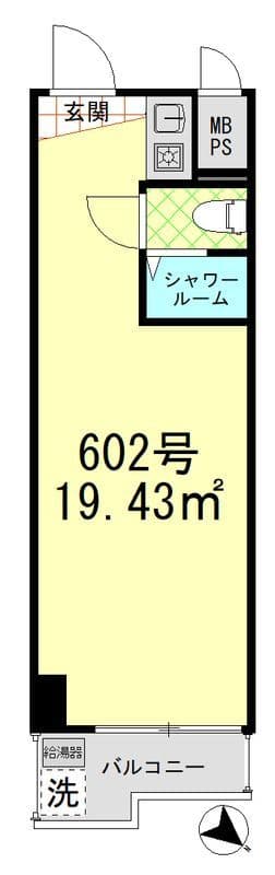 日本橋ニューシティダイヤモンドパレスB棟 602 間取り図