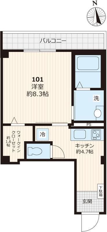 フォレスト ベベ 101 間取り図