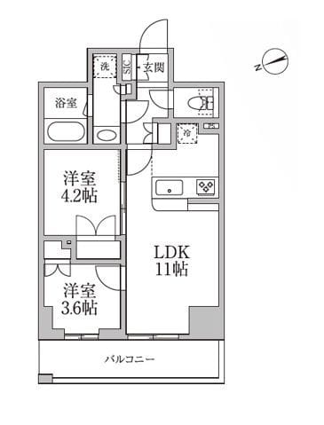 レジディア新御徒町Ⅱ 0911 間取り図