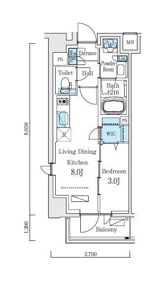 ジオエント早稲田 701 間取り図