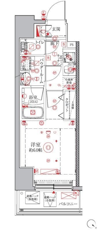 クレイシアIDZ横浜桜木町 704 間取り図