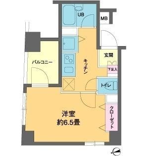 カスタリア新富町Ⅲ 803 間取り図