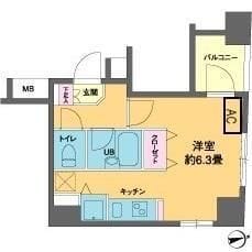 カスタリア新富町Ⅲ 904 間取り図