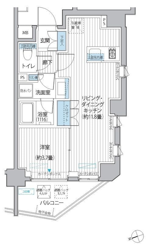 プラネソシエ大森山王 305 間取り図