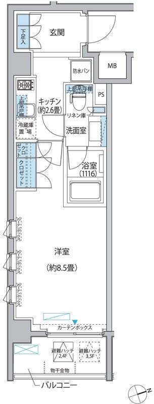 プラネソシエ大森山王 407 間取り図
