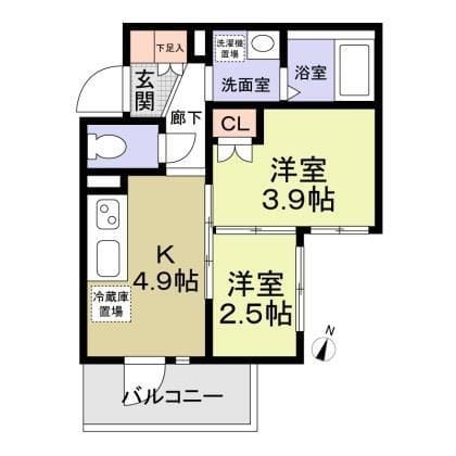 ウィステリア三ッ沢 404 間取り図