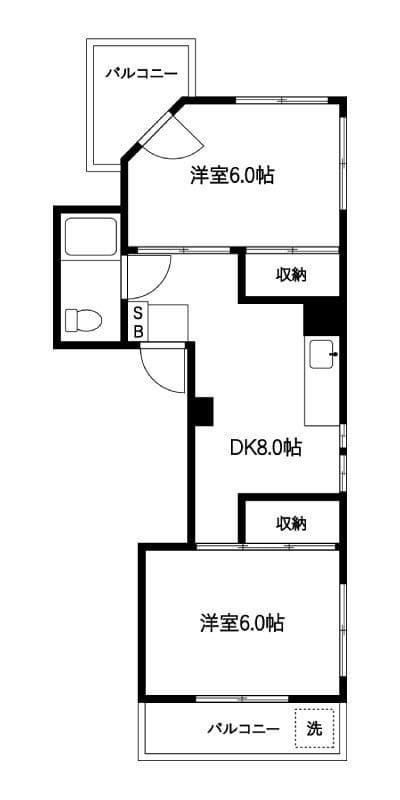 バンビ白山第4ビル 302 間取り図