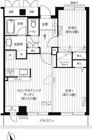 新御茶ノ水アーバントリニティ 1105 間取り図