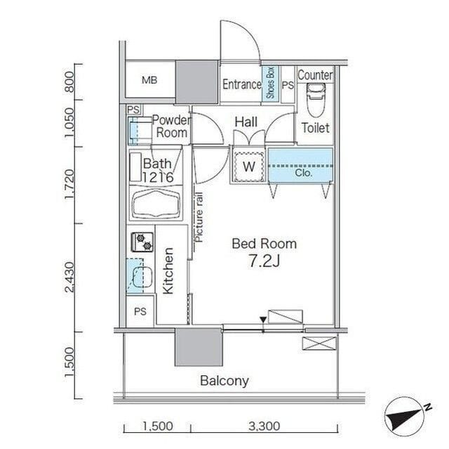パークフラッツ芝浦 0202 間取り図