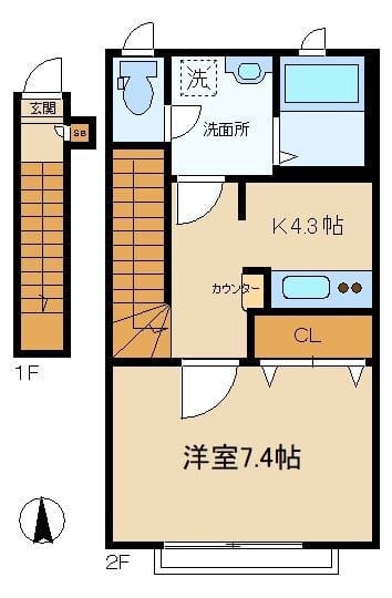 ペルア深沢 205 間取り図