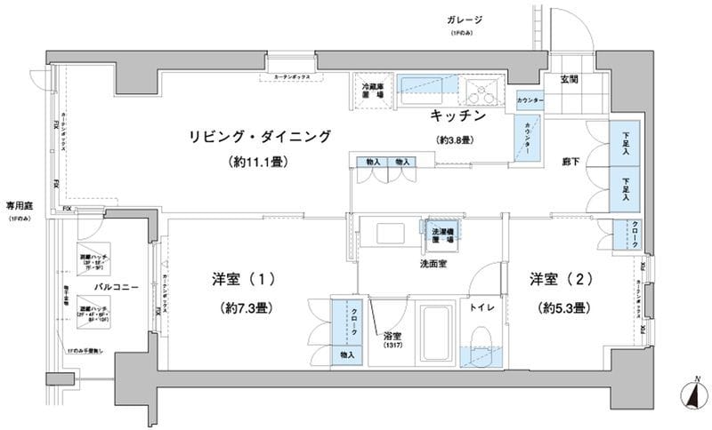 ガーデニエール砧レジデンス 315 間取り図