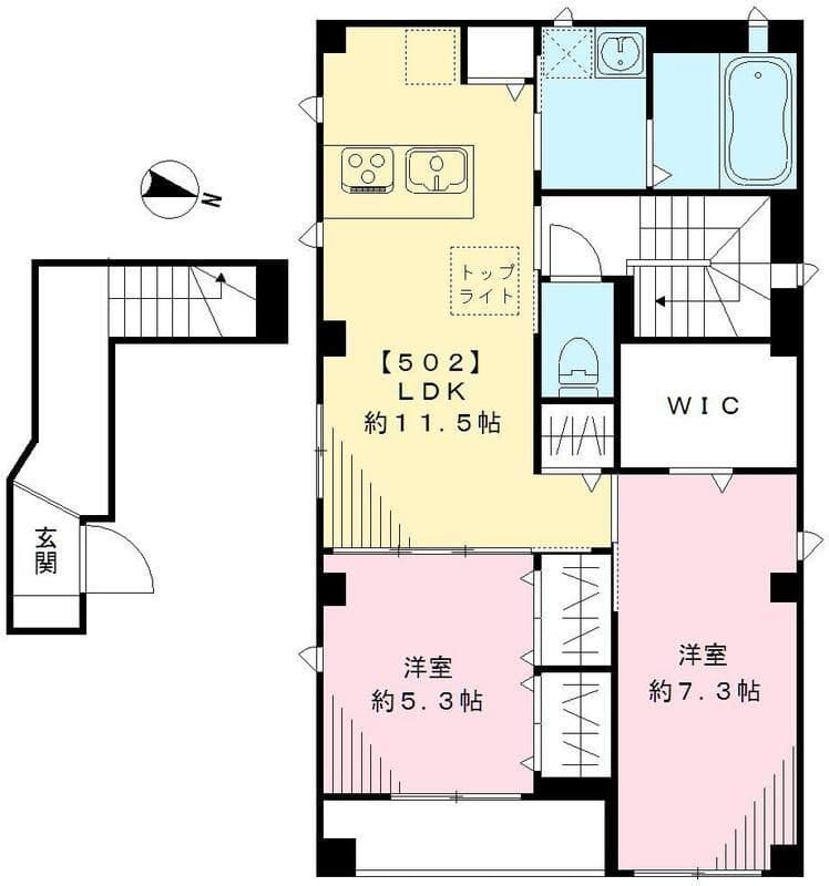 グランコート大塚 502 間取り図