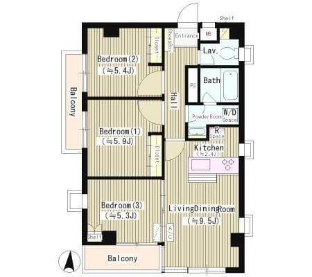 スピティ目黒 201 間取り図