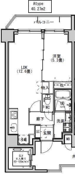 S-RESIDENCE両国avenue 401 間取り図