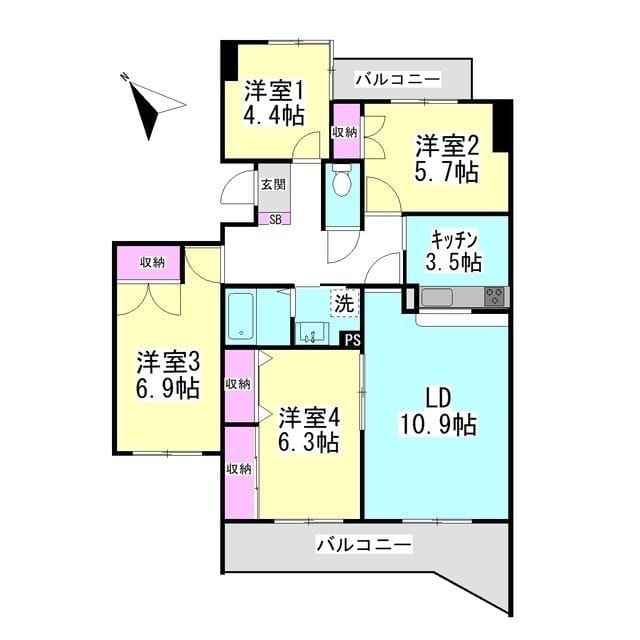 プレシジョン青葉台(旧 ライムライト松風台3) 306 間取り図