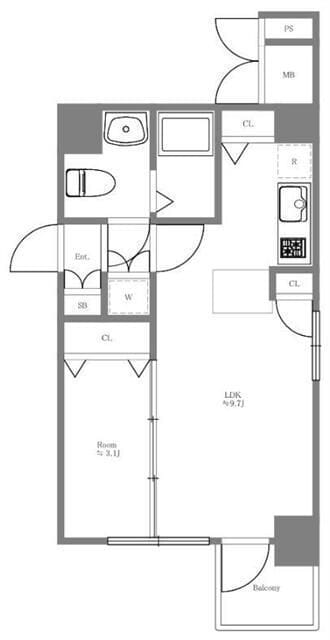 スカーラ武蔵小山 401 間取り図