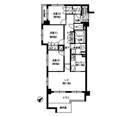エスティメゾン巣鴨 101 間取り図