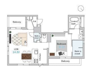 Casa恵比寿 401 間取り図
