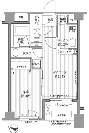 サニーリヴ北新横浜 105 間取り図