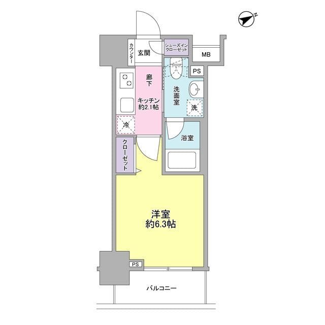 サンピエス大森 0903 間取り図