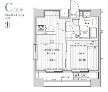 レオーネ南千住 1001 間取り図