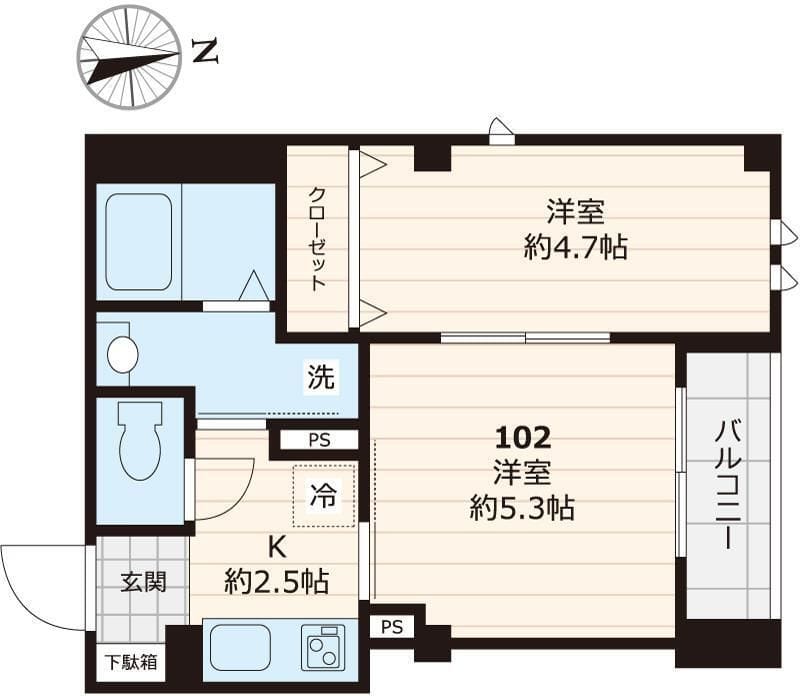 桜アパートメント 102 間取り図