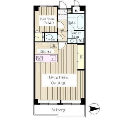 朝日白山マンション 1203 間取り図