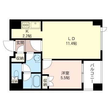 プライムメゾン銀座イースト 01010 間取り図