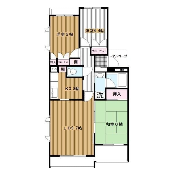 グレイスフル六ッ川 306 間取り図