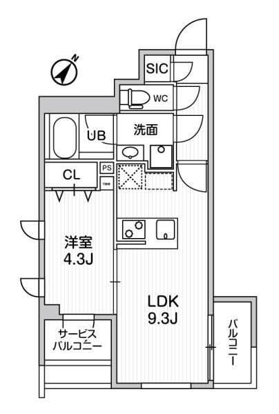 コンポジット渋谷初台 403 間取り図