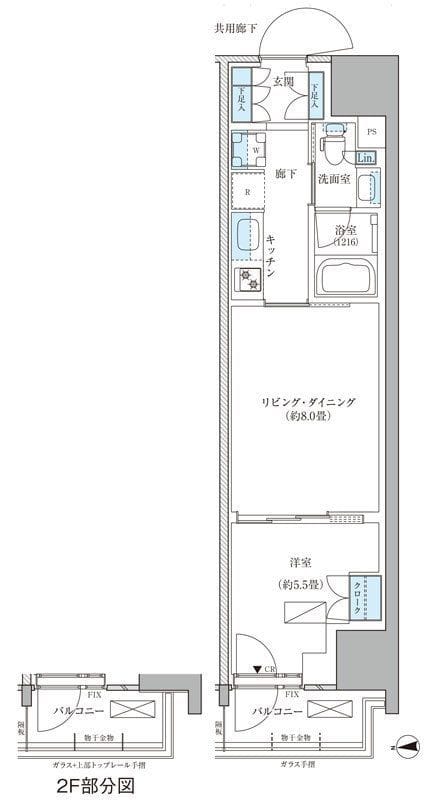 パークアクシス品川天王洲アイル 205 間取り図