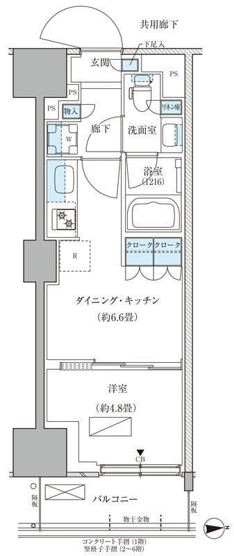 パークアクシス品川天王洲アイル 219 間取り図