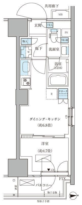 パークアクシス品川天王洲アイル 617 間取り図