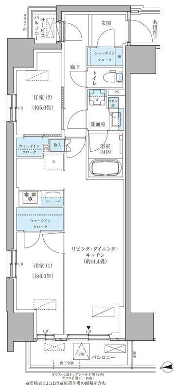 パークアクシス品川天王洲アイル 801 間取り図