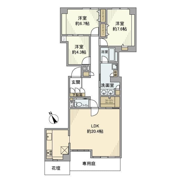 グラン・アクス小石川 101 間取り図