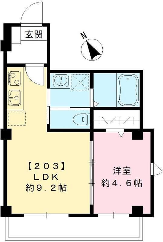 スカラーレ牛込(IOT賃貸) 203 間取り図